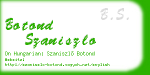 botond szaniszlo business card